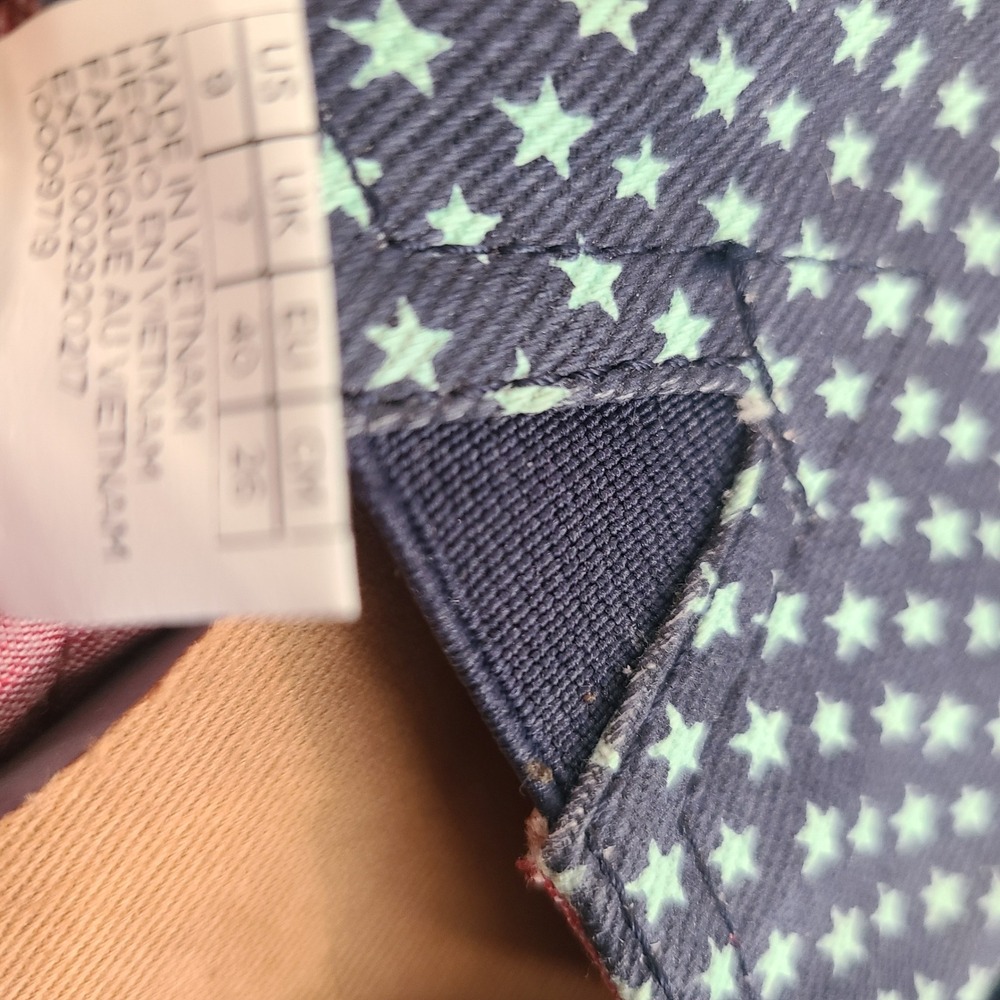TOMS Alpargata Blue Denim Mint Green Star Print Slip On Shoes Womens‎ 9 - Picture 14 of 15